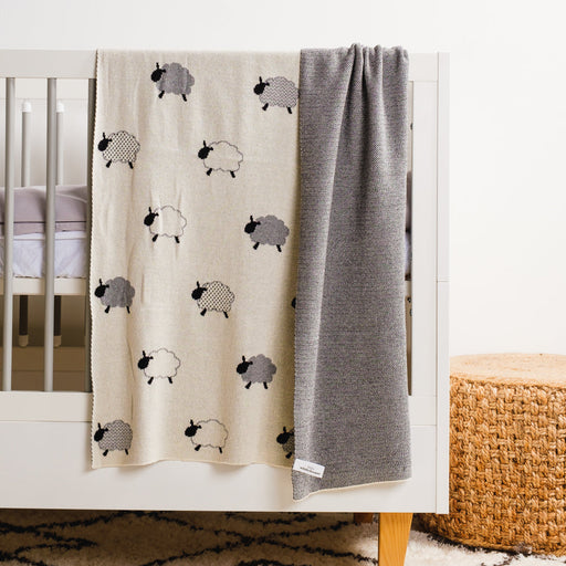 100% Cotton Jacquard Baby Blanket 80x100cm - Counting Sheep-Blankets-Little Whitehouse