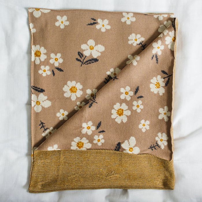 100% Cotton Jacquard Baby Blanket 80x100cm - Ditsy Daisies-Blankets-Little Whitehouse