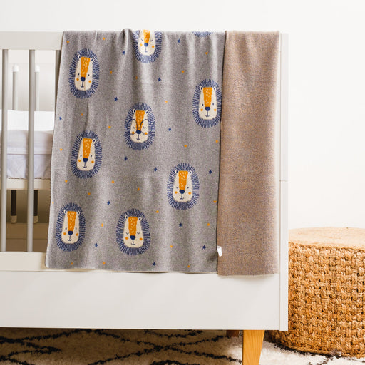 100% Cotton Jacquard Baby Blanket 80x100cm - Smart Lions-Blankets-Little Whitehouse