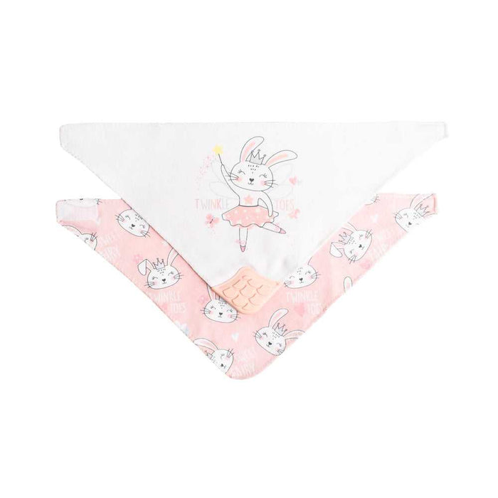 2 pk Bandana Teether Bibs - Fairy Bunny