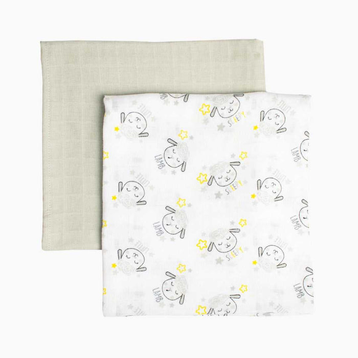 2pk Muslin Blankets - Sheep