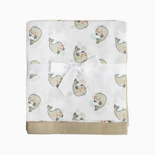 2pk Muslin Blankets - Whale