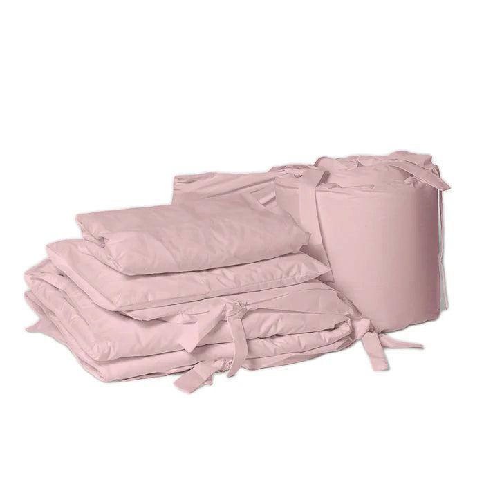 7 Piece Cot Bedding Set - Dusty Pink-Cot Bedding Sets-Little Whitehouse