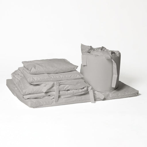 9 Piece Cot Bedding Set (Large Change Mat) - Light Grey-Cot Bedding Sets-Little Whitehouse