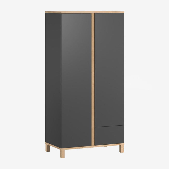 Altitude Two-Door Wardrobe - Graphite/Oak