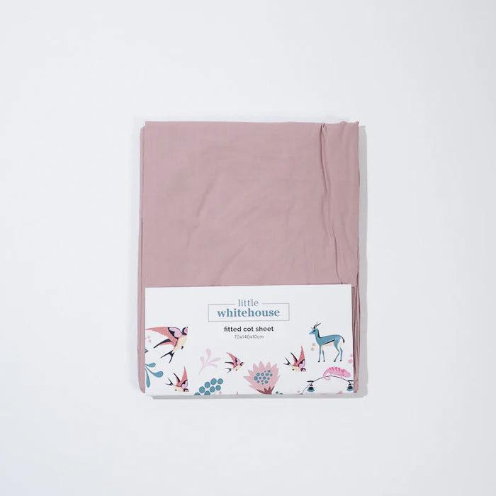 Cot Fitted Sheet Dusty Pink Bedding Little Whitehouse