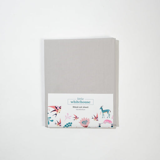 Little Whitehouse Cot Fitted Sheet - Light Grey