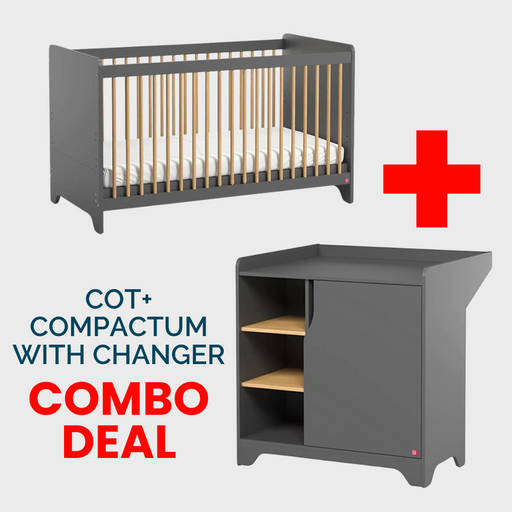 Leaf Graphite Cot, Compactum & Changer Bundle