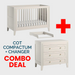 Milenne White Cot, Compactum & Changer Bundle