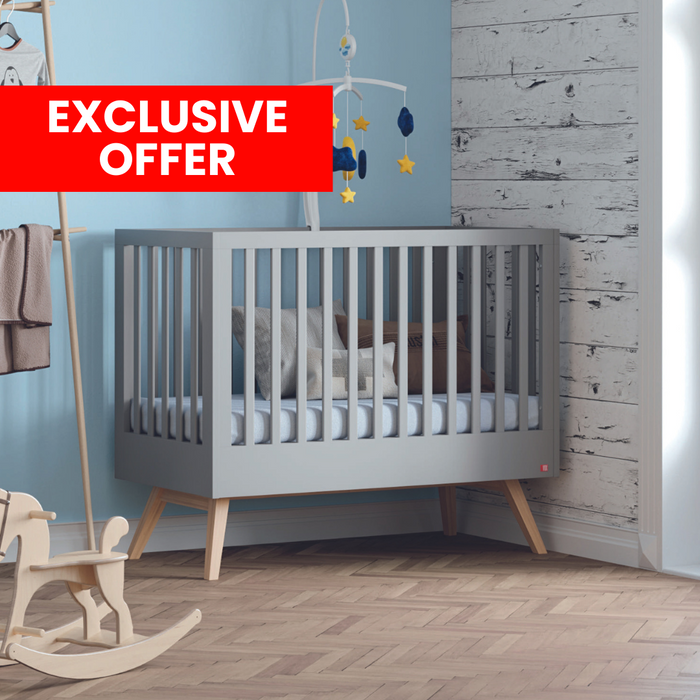 Dark grey cot bed best sale