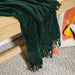 Nest Chenille Throw - Bottle Green-Blankets-Little Whitehouse