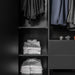 Simple Four-Door Wardrobe - Black