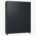 Simple Four-Door Wardrobe - Black