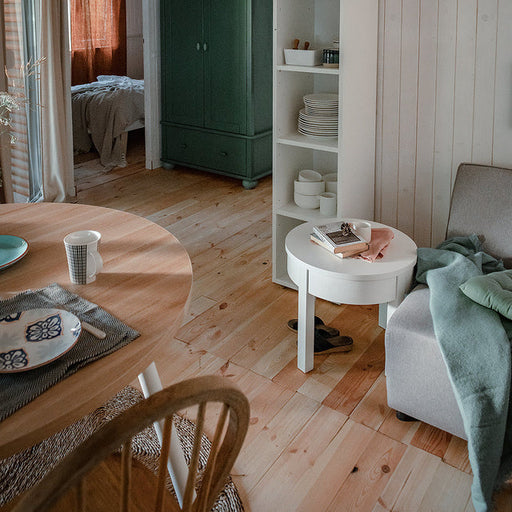 Simple High Coffee Table - White - 54cm Diam.-Coffee Tables-Little Whitehouse