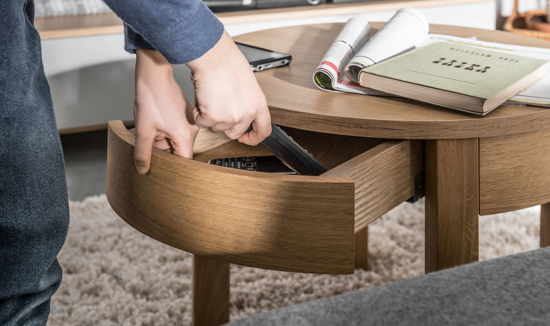 Simple Low Coffee Table - Black - 80cm Diam.-Coffee Tables-Little Whitehouse