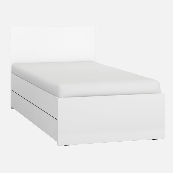 Simple Single Bed - White