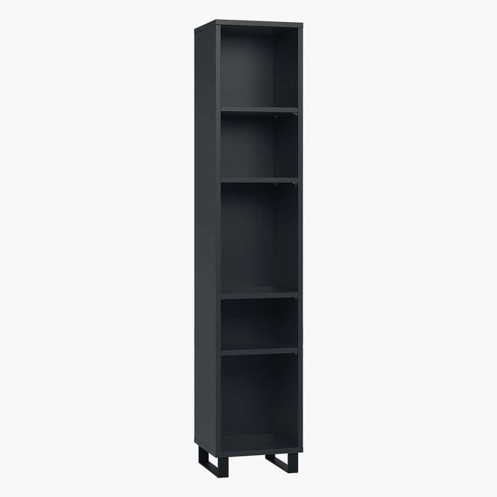 Simple Single Bookcase - Black-Bookcases & Standing Shelves-Little Whitehouse