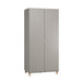 Simple Two-Door Wardrobe - Grey