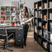 Simple Wide Bookcase - Black-Bookcases & Standing Shelves-Little Whitehouse