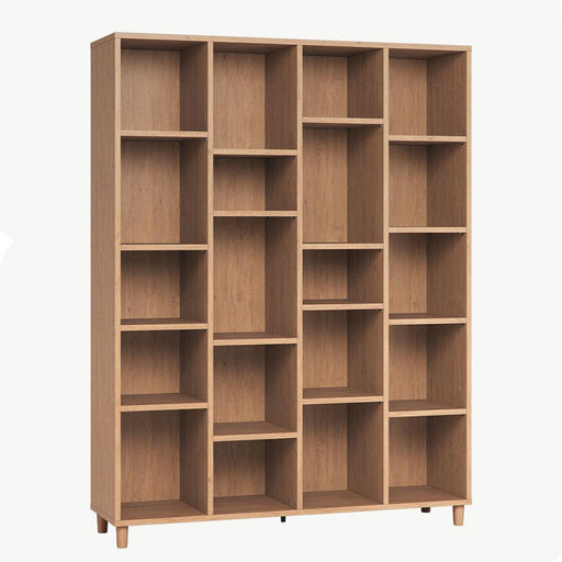 Simple Wide Bookcase - Oak