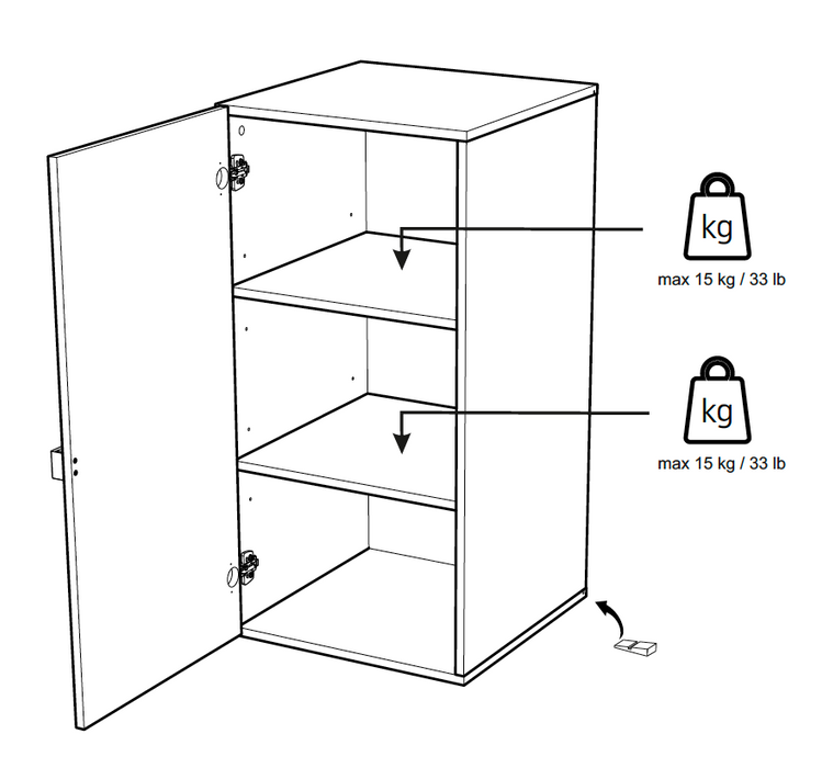 Stige 1 Door Cabinet - Grey