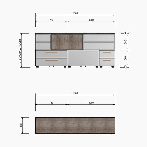 Tom Tom TV Unit / Sideboard - White