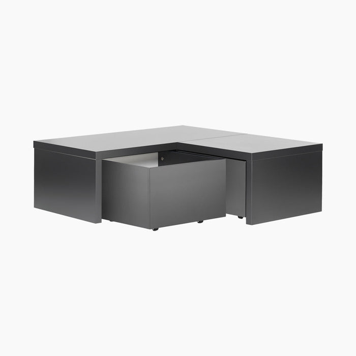 YU Platform Corner with Drawers - Black